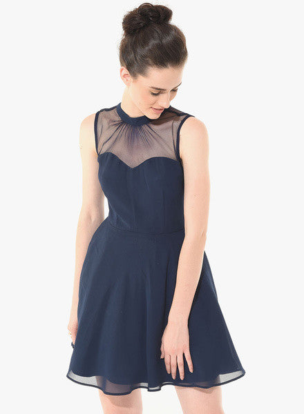 Besiva-Navy-Blue-Colored-Solid-Shift-Dress