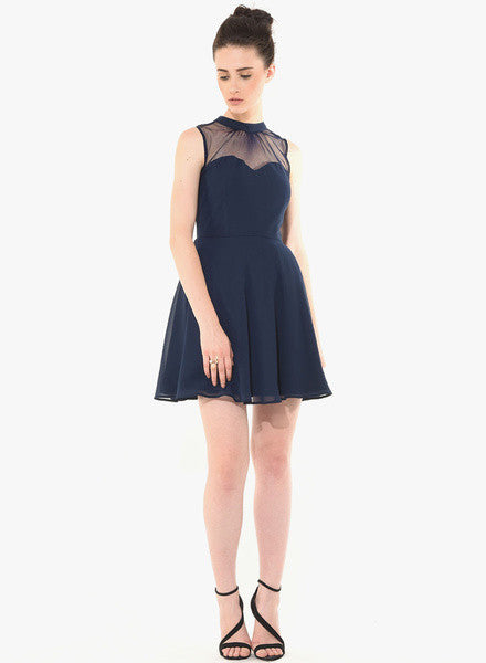 Besiva-Navy-Blue-Colored-Solid-Shift-Dress