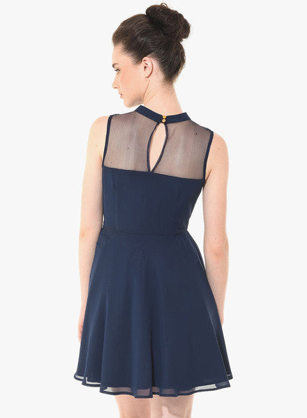 Besiva-Navy-Blue-Colored-Solid-Shift-Dress