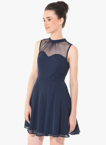Besiva-Navy-Blue-Colored-Solid-Shift-Dress