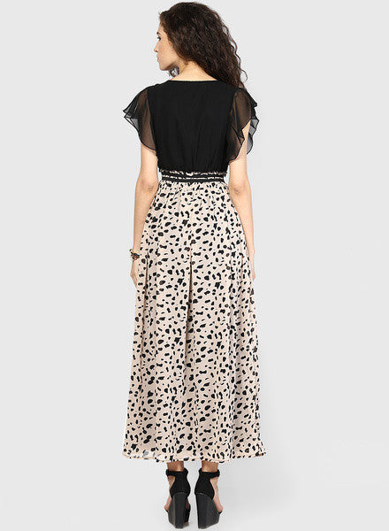MIAMINX-Black-Colored-Printed-Maxi-Dress