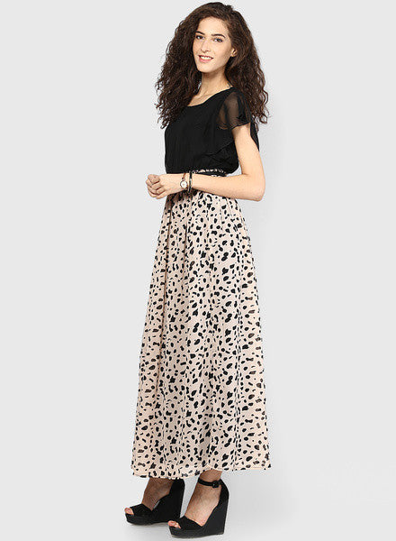 MIAMINX-Black-Colored-Printed-Maxi-Dress