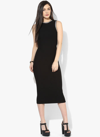 Only-Black-Colored-Solid-Shift-Dress